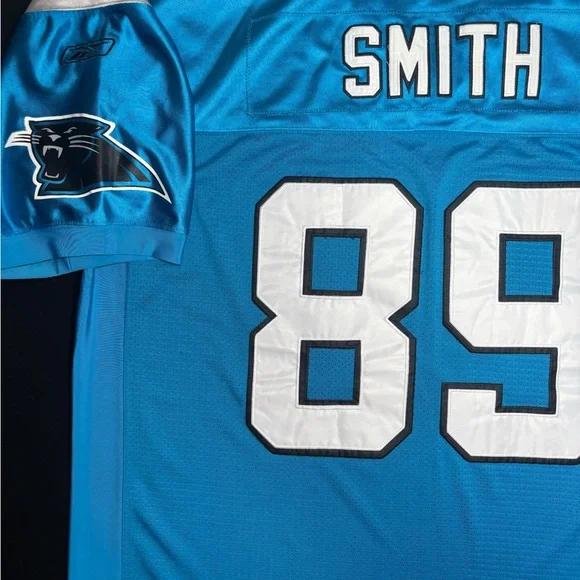 Steve Smith Carolina Panthers Authentic Reebok Jersey, Blue, Size 60, RARE!